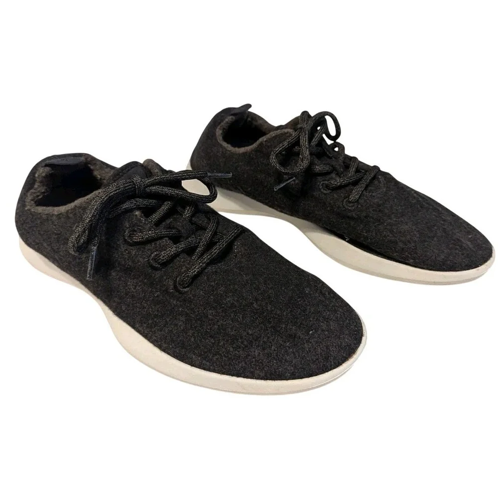 Allbirds Mens ZQ Merino Wool Runner Shoes Classic Sneakers Dark Gray Lace Sz 10